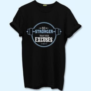Black Colour Strong Quote T-shirt